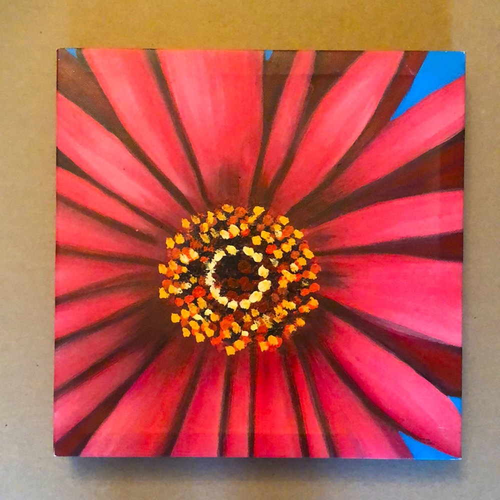 12” x 12” flower oil painting